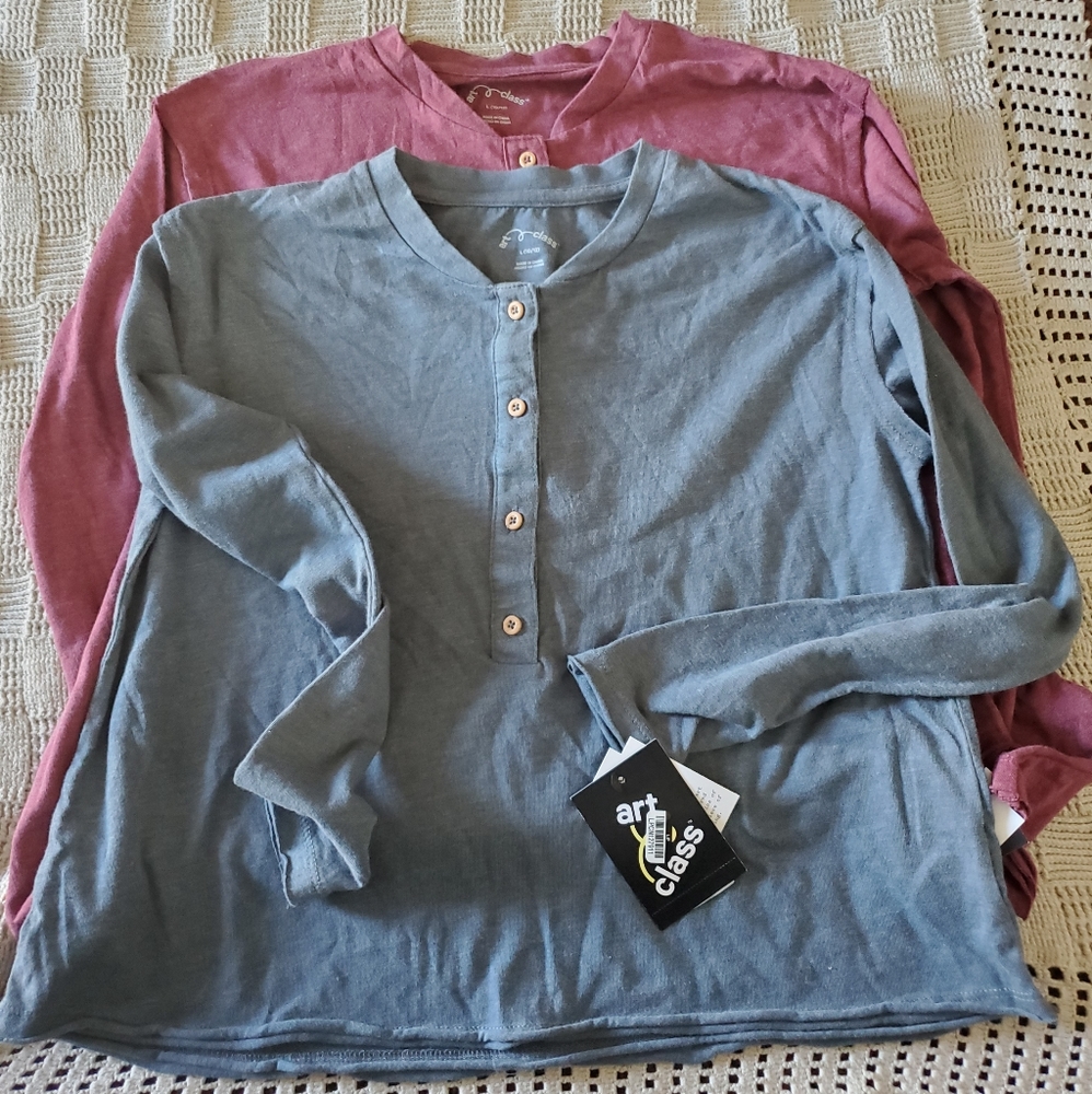 🤑Art class girls long sleeve tshirts L(10-12) 2 lot